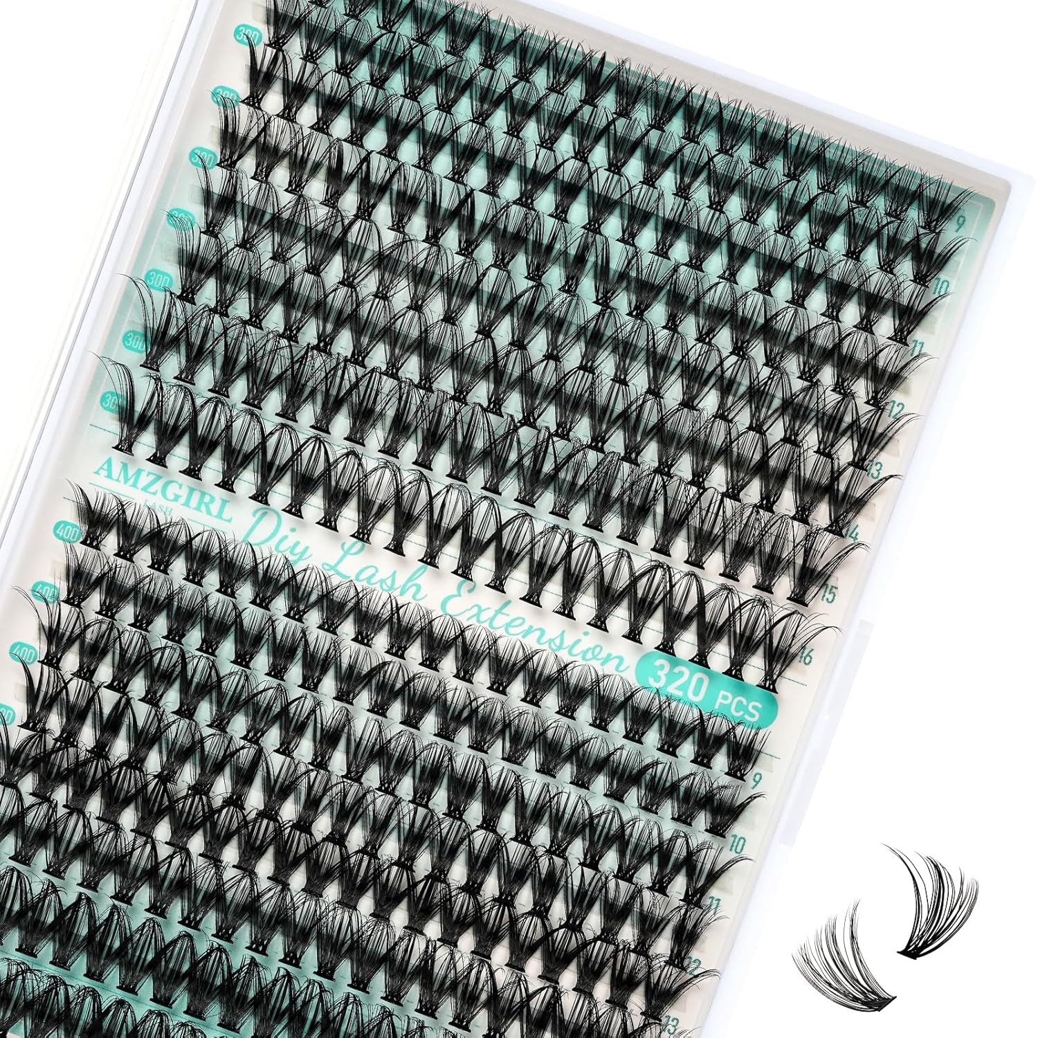 Lash Clusters Wispy 320PCS Eyelash Extension 30D 40D Cluster Lashes Individual Lashes DIY Lash Extension Natural Look Cluster Eyelash Extensions Soft False Eyelashes at Home for Beginners(D-Mix9-16mm)