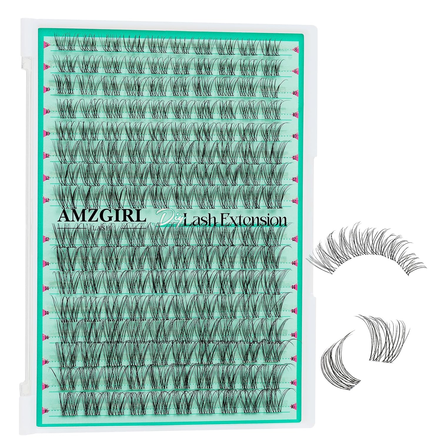 Lash Clusters 160PCS Invisible Eyelash Band Clusters with Natural Eyelashes Cluster Wide Stem Eyelash Extensions Individual Wispy Lashes Cluster(Lavendy,D-Mix8-16mm)