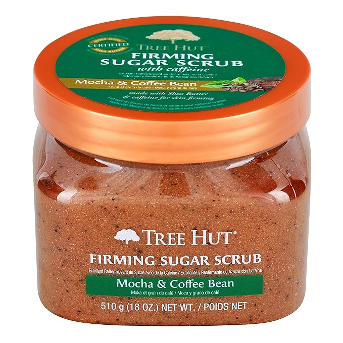 Tree Hut Ultra Hydrating and Exfoliating Sugar Scrub Mocha & Coffee Bean for Nourishing Essential Body Care, 18 Ounce