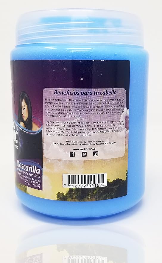 Thermo Group Mystic Thermo Ionic Anti Frizz Capillary Treatment Mask 35.27 Oz - Ionic Hair Treatment Mask For Straighter Frizz Free Smooth & Silky Hair - Reduces Tangles and Enhances Curls