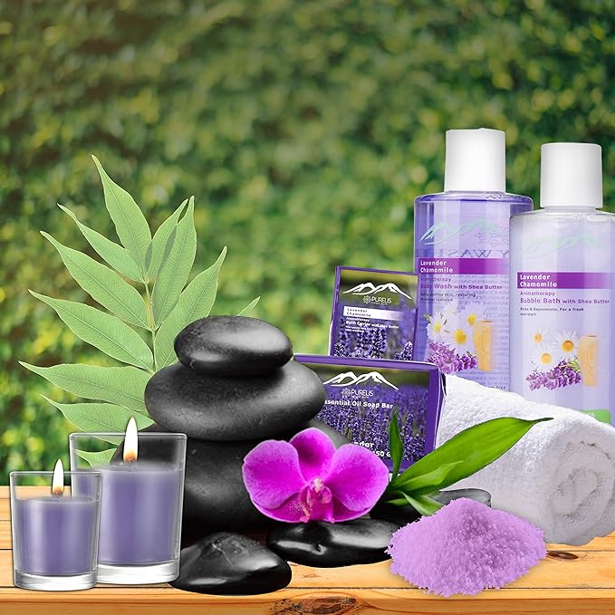 Premium Deluxe Bath & Body Gift Basket. Ultimate Large Spa Basket! #1 Spa Gift Baskets for Women (French Lavender)
