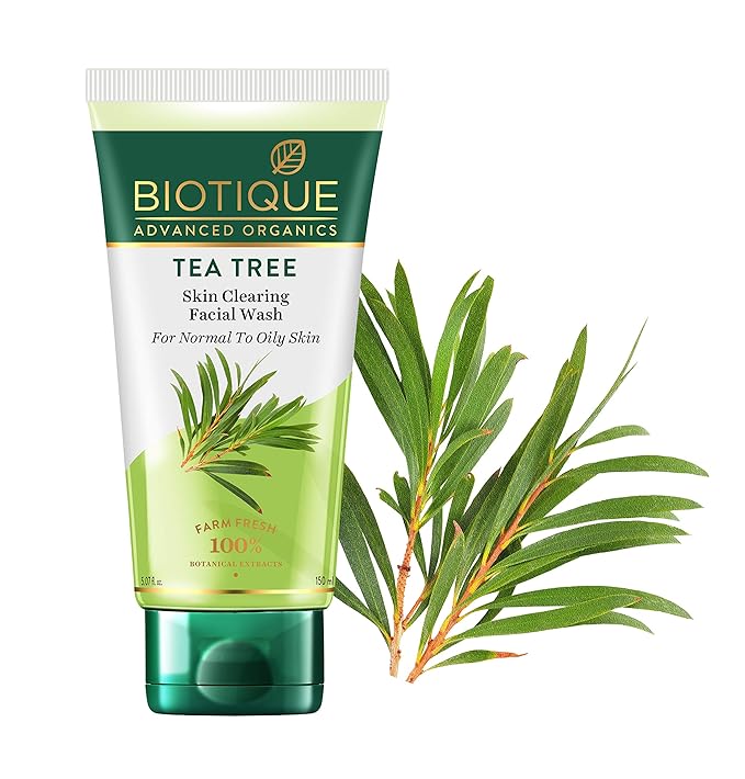 Biotique Tea Tree Skin Clearing Facial Wash, Normal to Oily Skin Face Wash, 150ml