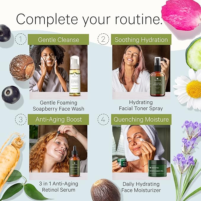 Tree To Tub Hydrating Face Moisturize and Face Serum for Face & Wrinkles - Water-Based Hyaluronic Acid, Vitamin C & E, Organic Aloe, Green Tea, Natural Ginseng and Hydrating Facial Serum for Dry & Sen