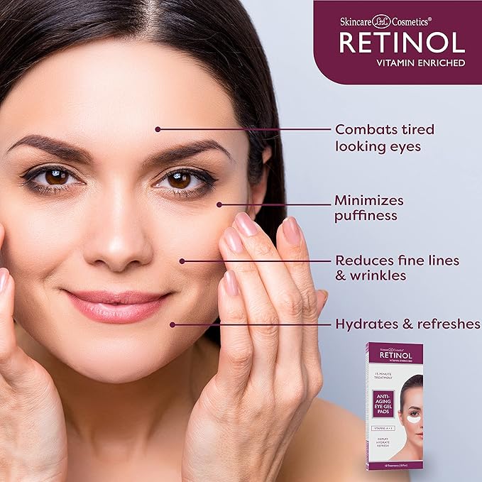 Retinol Anti-Aging Eye Gel Pads – The Original Retinol Instant De-Puff Treatment – Soothing Vitamin A Eye Gel Pads Reduce Puffiness & Refresh For A Quick, Visible Improvement in Appearance of Eyes