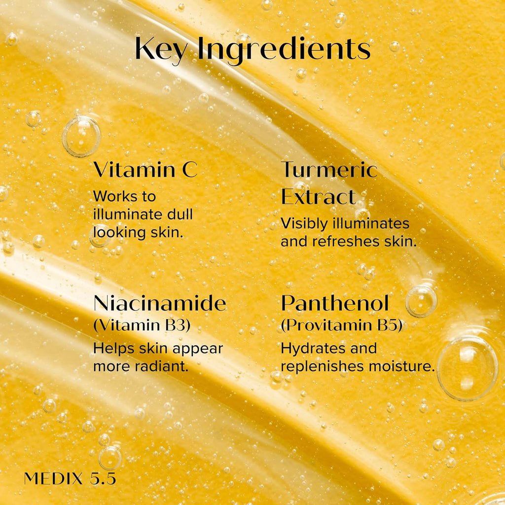 MEDIX Radiant Glow Vitamin C Body Wash W/Niacinamide | Citrus Scented Gentle Body & Face Cleanser For Women, Men, Dry Skin, & Smoother-Looking Skin | Removes Dirt, Oil, & Impurities, 3PC Travel Size