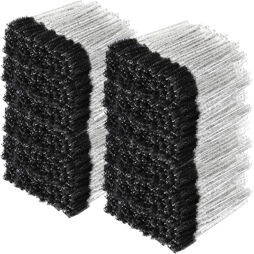 Skylety 1000 Pcs Disposable Mascara Wands Bulk Mascara Eyelash Brush Spoolies Makeup Applicator Eyelash Wands for Eye Lash Extension, Eyebrow Comb, 3.9 x 0.2 x 0.3 Inch (Black,Glitter)