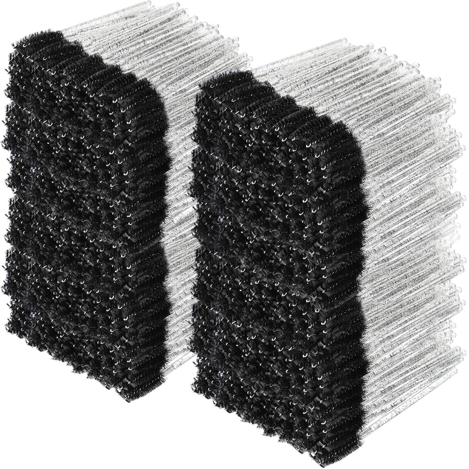 Skylety 1000 Pcs Disposable Mascara Wands Bulk Mascara Eyelash Brush Spoolies Makeup Applicator Eyelash Wands for Eye Lash Extension, Eyebrow Comb, 3.9 x 0.2 x 0.3 Inch (Black,Glitter)