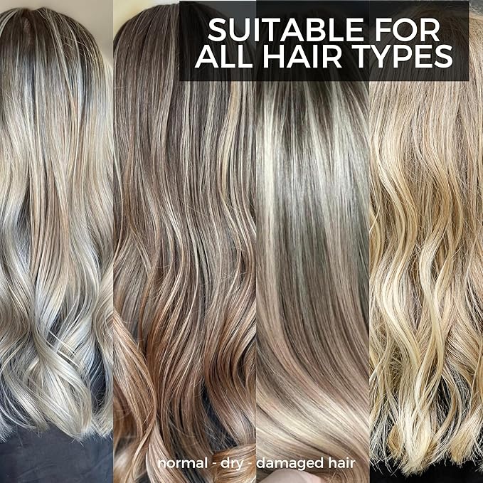 KERAZON Blonde Brazilian Hair BTX Treatment Purple Mask Platinum Effect & Silver Hair Providing Smoothing, Deep Hydration, Anti-Brass, Shine, Softness, Volume & Frizz Control