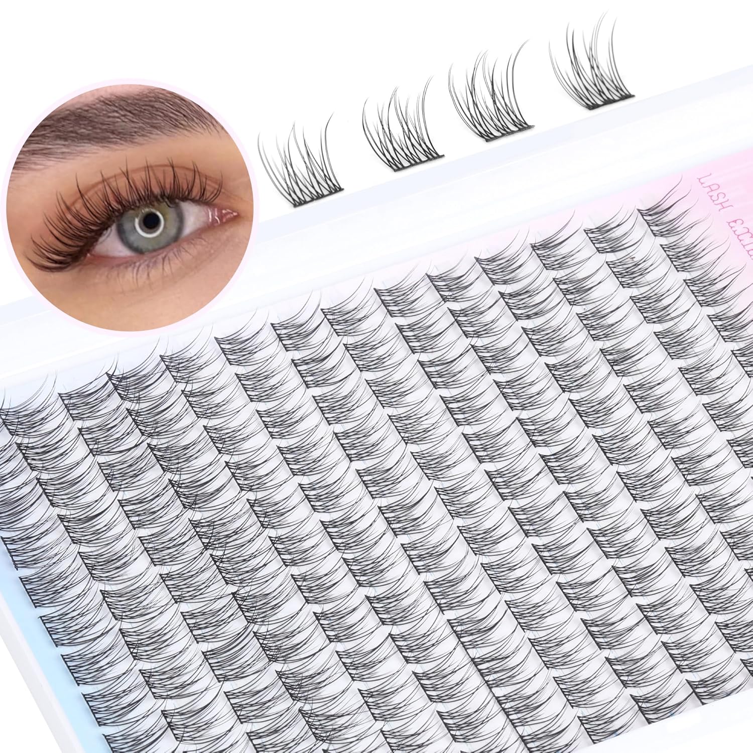 Natural Lash Clusters Wispy Eyelash Extension 168Pcs Cluster Lashes Extensions Natural Individual Lashes 9-12mm Eyelash Clusters DIY Korean False Eyelashes by TNFVLONEINS