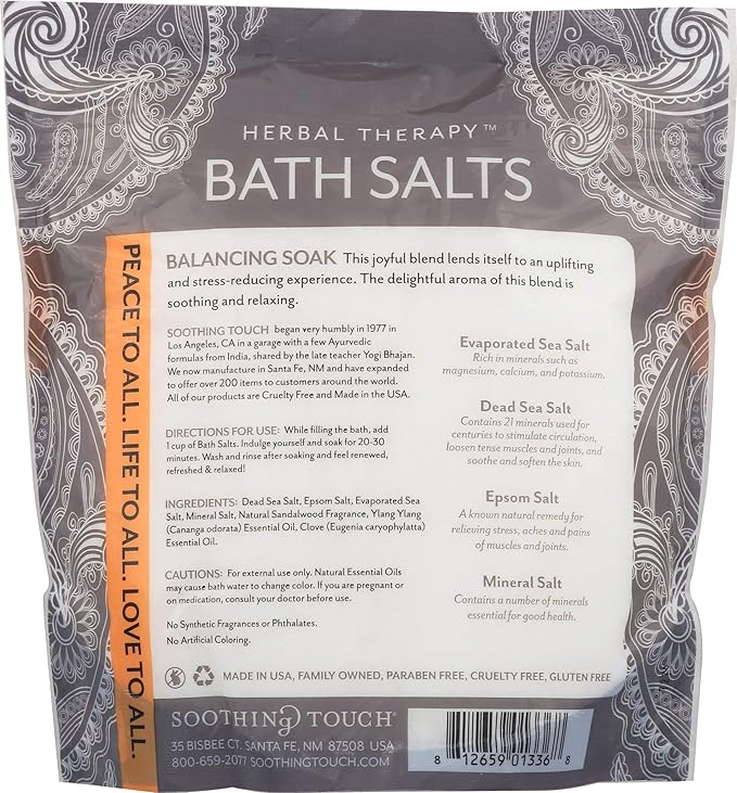 Soothing Touch Deep Sleep Bath Salts Balancing Soak Clove Sandalwood & Ylang, 32 Oz