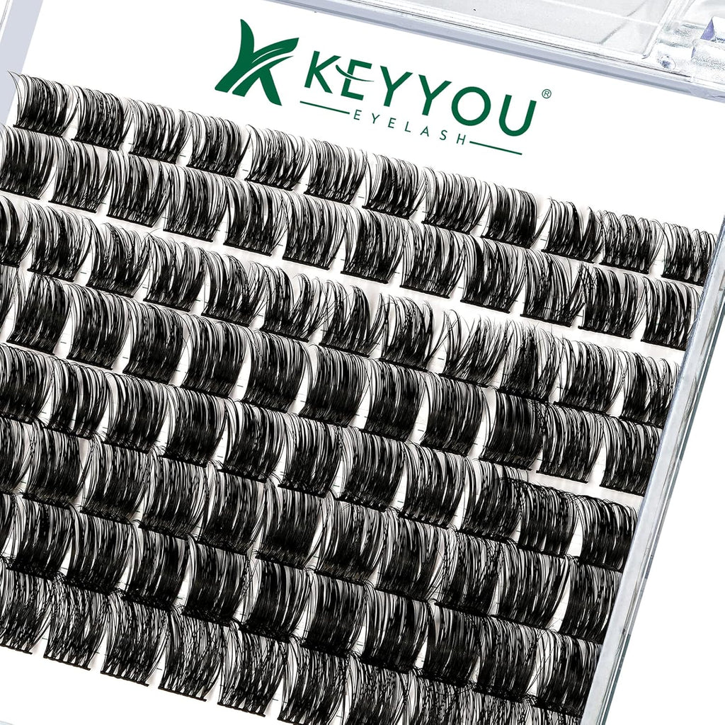 Lash Clusters 96pcs Individual Lashes Y12 D Curl 8-18MIX Cluster Lashes KEYYOU Volume Wispy Lash Extension Soft&Comfortable Easy DIY at Home(Y12 D-8-18MIX)