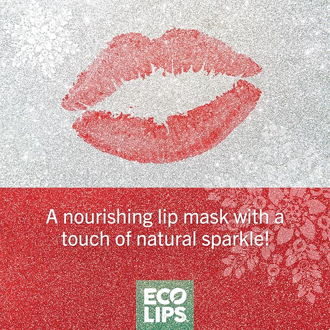 Eco Lips Sparkling Vanilla Mint Candy Cane Lip Mask and Sugar Lip Scrub for Holiday Gifting, Stocking Stuffers, 0.25 oz. (2 ct)