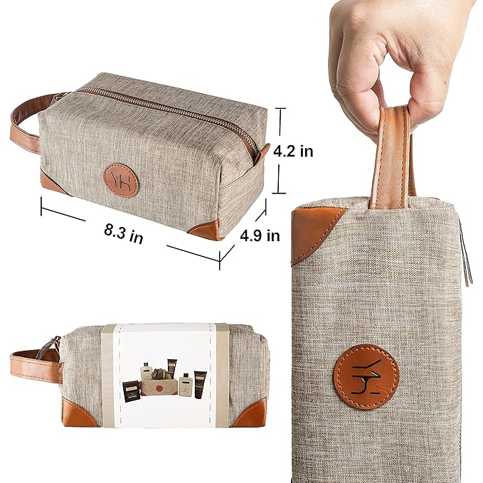 Mens Bath and Body Gift Set - Musk and Blonde Woods - Luxury Christmas, Birthday, Fathers Day Gifts From Daughter, Wife, Son For Dad, Husband - Relaxing Spa Kit for Him in Toiletry Bag