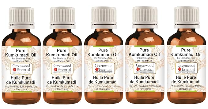 Pure Kumkumadi Oil Natural Therapeutic Grade (pack of Five) 100ml X 5 (16.9 oz)
